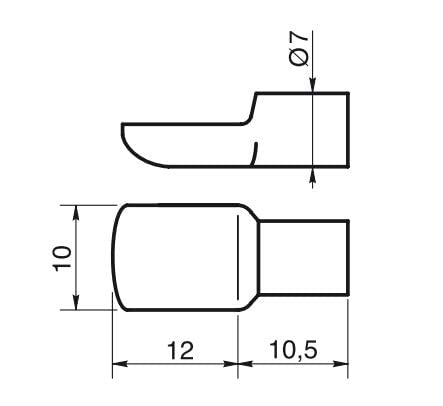 Design61 Regalbodenträger 7 mm Bodenträger für Regalböden Stahl Vermessingt Löffelform 20 Stück