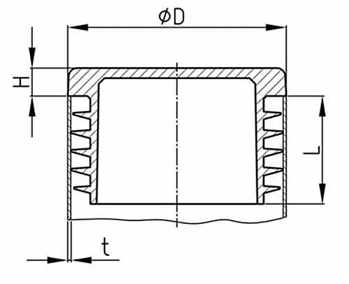 Design61 4x Abdeckstopfen Ø42mm Lamellenstopfen mit flachem Kopf für runde 1,25 Zollrohre