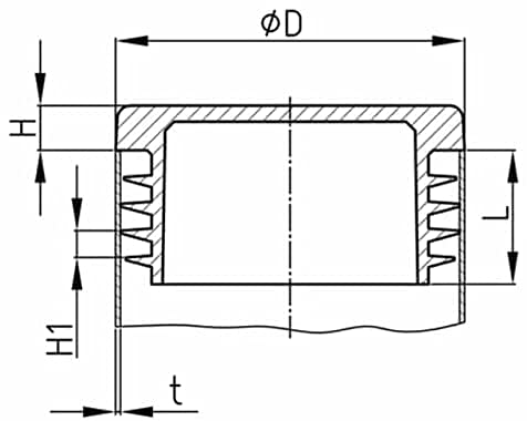 Design61 4x Lamellenstopfen für Rundrohre Ø 52-54 mm in Schwarz