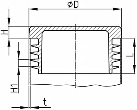 Design61 4x Lamellenstopfen für Rundrohre Ø 48,4 mm Wandstärke 1,2-3,6 mm in Schwarz