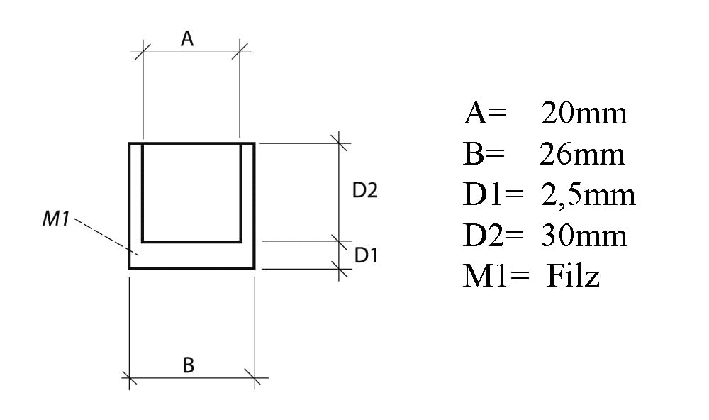 Design61 4er Set Filzgleiter Gleitkappen Filzkappen für Rundrohrstühle mit einem Durchmesser von 20mm Schwarz