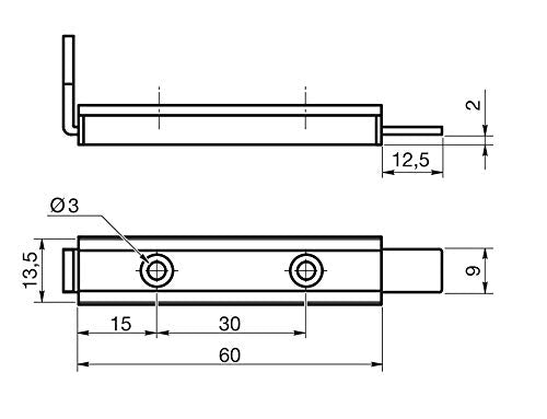 Design61 2er Set Schrank Riegel Möbelriegel Schrankriegel mit Schiebeverschluss für Badezimmer Möbel Haustier-Tore 6cm