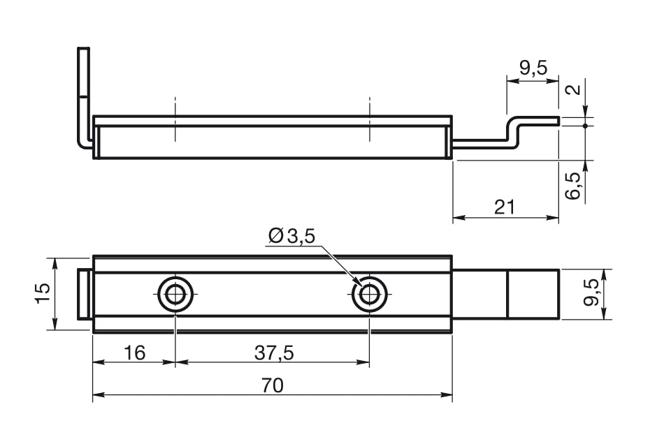 Design61 2er Set Schrankriegel Möbelriegel mit Schiebeverschluss Schrank Riegel für Haustier-Tore Badezimmer Möbel 7cm