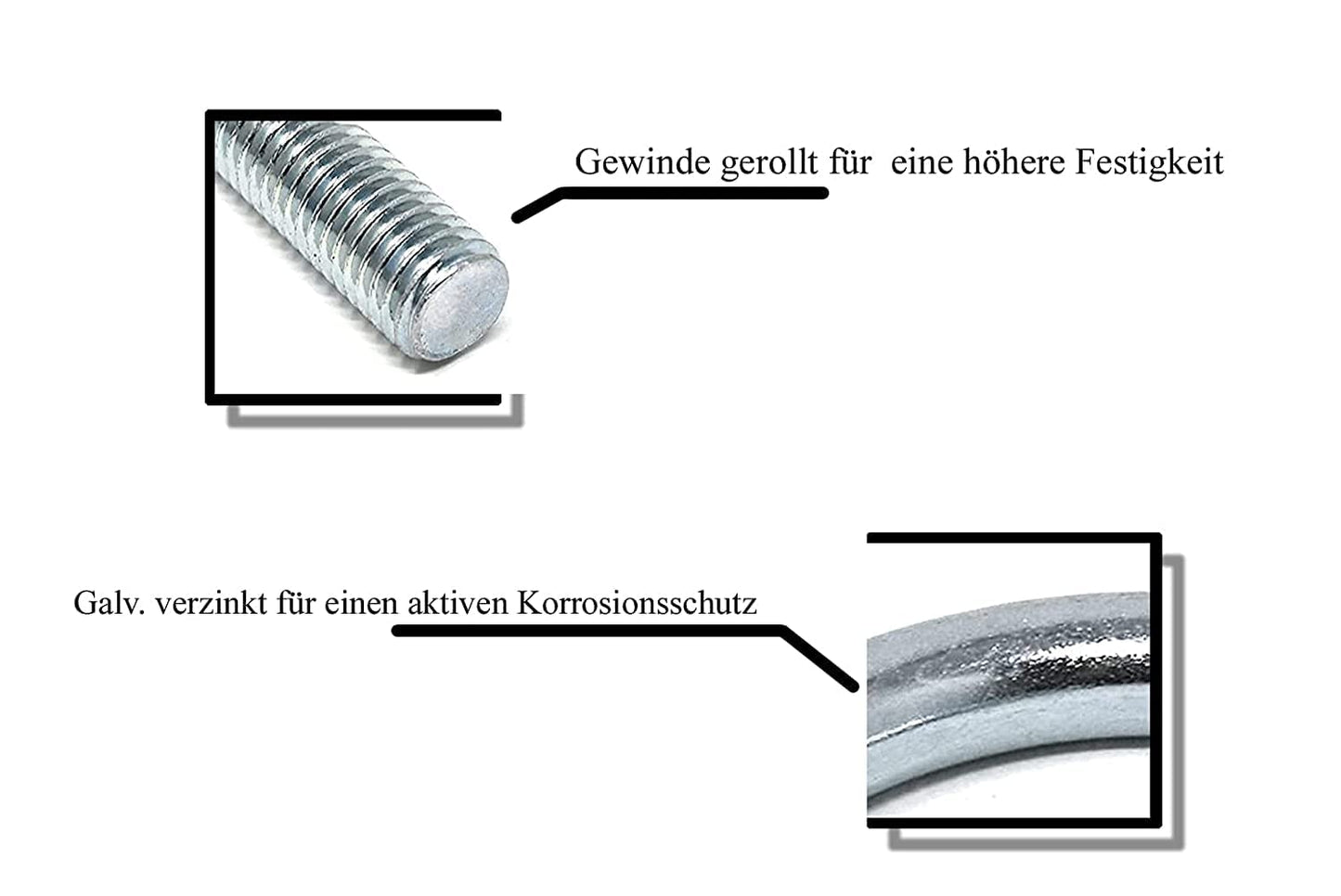 Design61 2x Bügelschraube DIN 3570 Rundstahlbügel M12 x 109 x Ø 57,0-60,3 mm Gewindebügel Galvanisch Verzinkt U-Bolzen