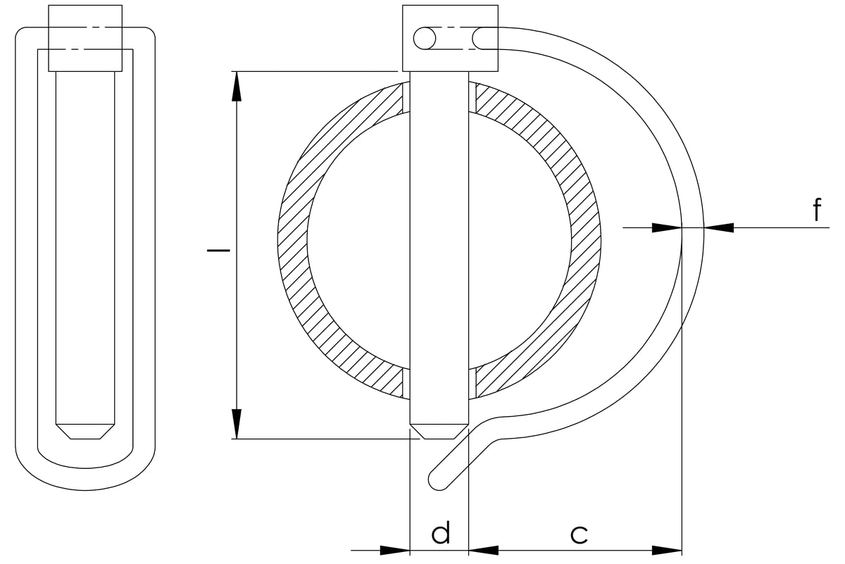 Design61 2x Rohr-Klappsplint Klappstecker 8 x 45 mm galv. verzinkt