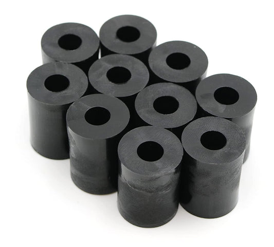 Design61 10x Distanzstücke Distanzhülsen Unterlegscheiben L 30 mm x Ø 15/6 mm M6 Rund HD-Polyethylen