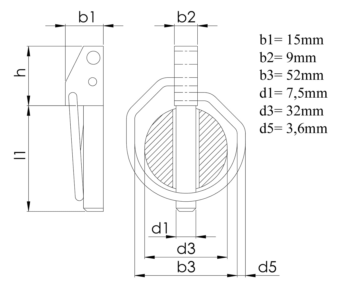 Design61 1x Klappsplinte Klappstecker 8 x 42 mm galv. verzinkt DIN 11023